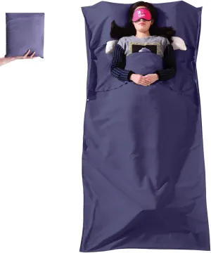 Azarxis Sleeping Bag Liner, Adult Sleep Sack Travel Sheets for Hotel Lightweight Portable Single & Double Camping Sheets for Backpacking