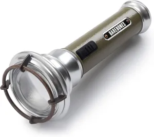 Barebones Vintage Flashlight - Olive Drab, USB Rechargeable LED Flashlight, 15-Hour Run Time, 170 Lumens, Compact and Durable, Water-Resistant Camping Gear and Hiking Accessory