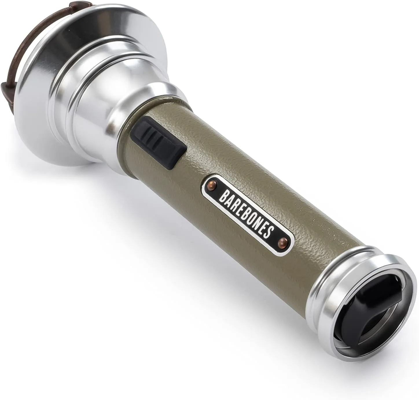 Barebones Vintage Flashlight - Olive Drab, USB Rechargeable LED Flashlight, 15-Hour Run Time, 170 Lumens, Compact and Durable, Water-Resistant Camping Gear and Hiking Accessory
