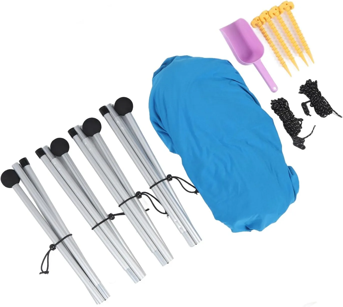 Beach Canopy, 4 Poles Beach Tent Sun Shelter Quick Setup with Carry Bag for Camping (210 * 200 * 150CM)