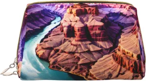 Beauty Grand Canyon Leather Toiletry Travel Bag, Compact Makeup Organizer For Women