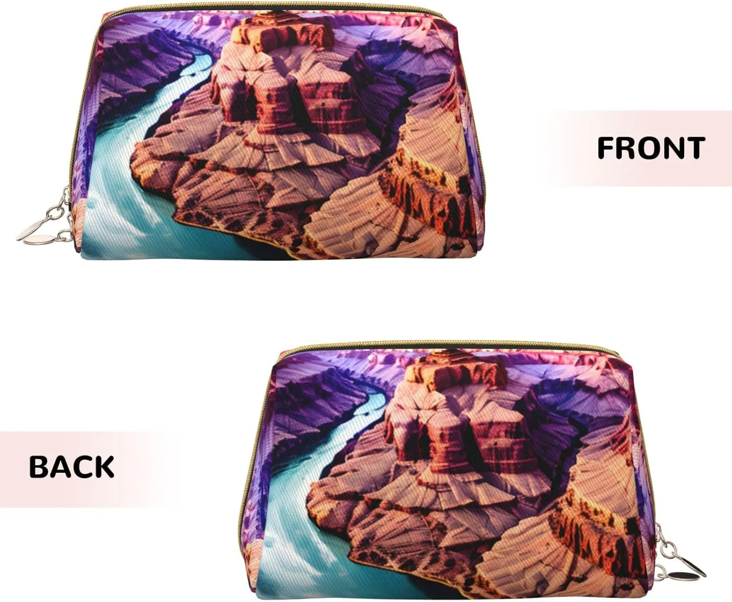 Beauty Grand Canyon Leather Toiletry Travel Bag, Compact Makeup Organizer For Women