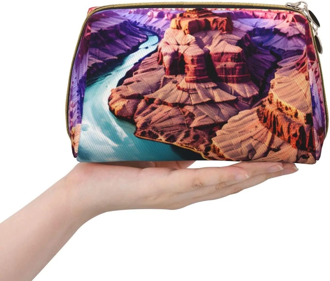 Beauty Grand Canyon Leather Toiletry Travel Bag, Compact Makeup Organizer For Women