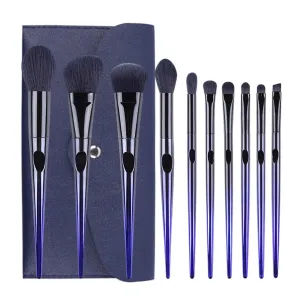 Beauty Tools Concealer Brush Set Fingerprints 10 Brushes Complete Makeup(1,D)