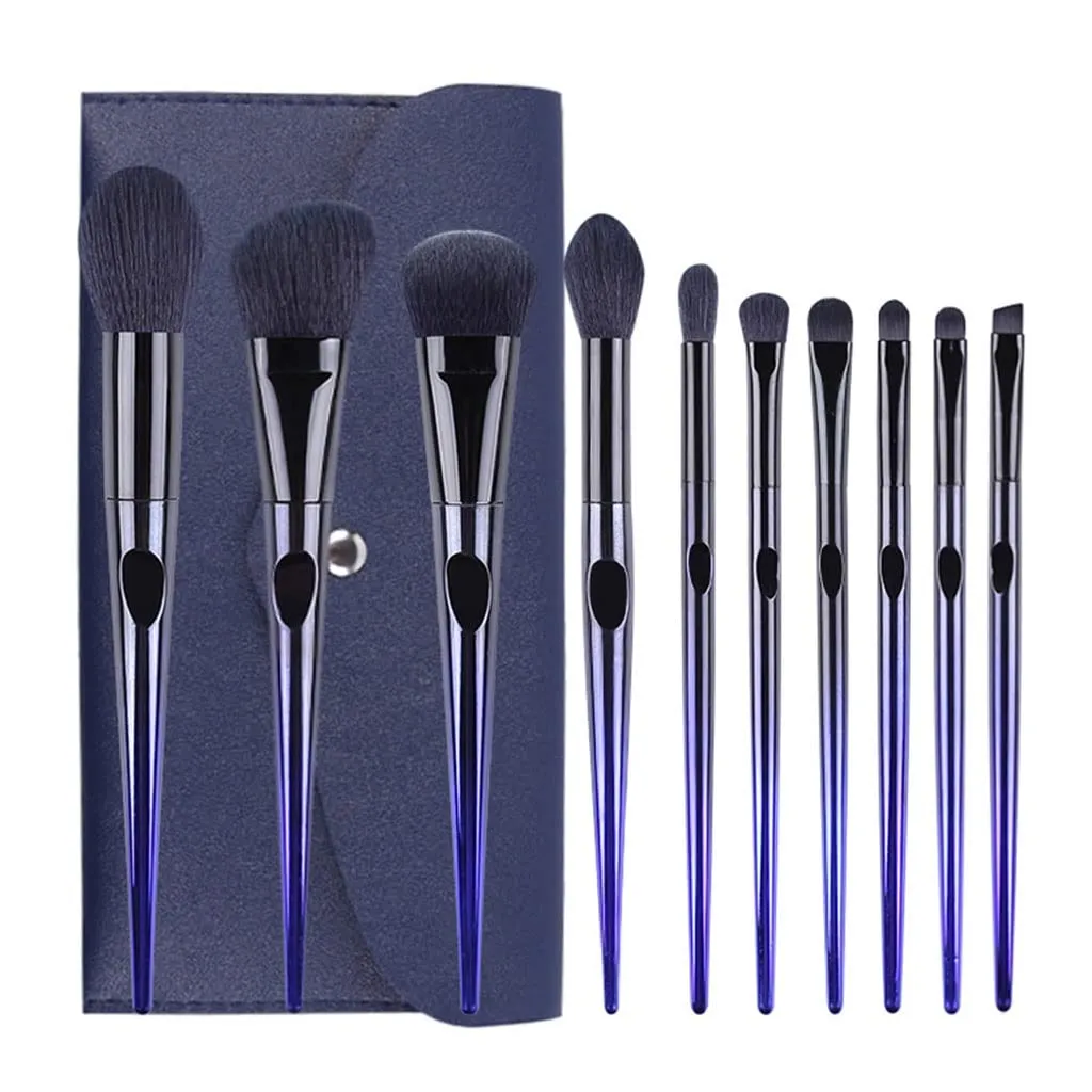 Beauty Tools Concealer Brush Set Fingerprints 10 Brushes Complete Makeup(1,D)