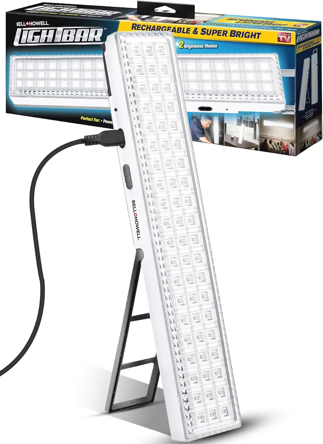 Bell Howell Portable Light Bar, Rechargeable Lights for Home, Emergency Lights for Home Power Failure, Rechargeable Light Bar, Lámparas Recargables para Apagones, 720-Lumens, As Seen on TV