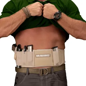 Belly Band Holster - by BRAVOBELT Athletic Performance Holster for Running, Jogging, Hiking - G17-43 S&W M&P 40 Shield | for Men & Women
