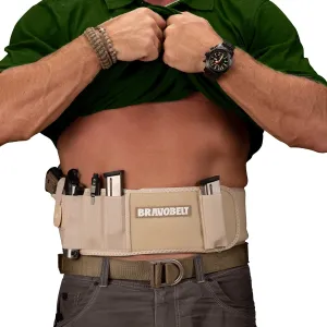 Belly Band Holster - by BRAVOBELT Athletic Performance Holster for Running, Jogging, Hiking - G17-43 S&W M&P 40 Shield | for Men & Women
