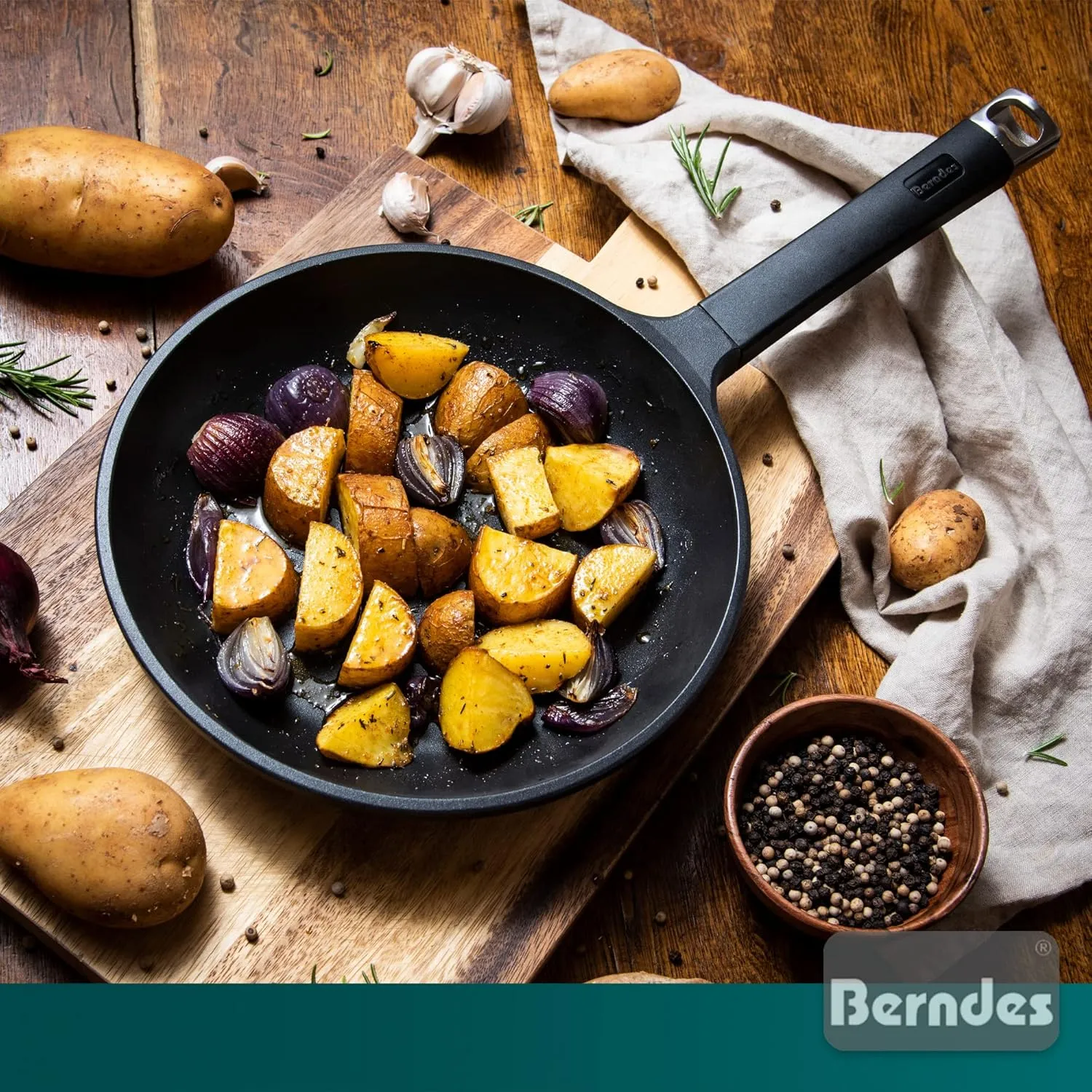 Berndes 20 cm Induction Frying Pan - Edition 100 - Small Frying Pan, Induction for All Types of Cookers, Non-Stick Coating, Cast Aluminium