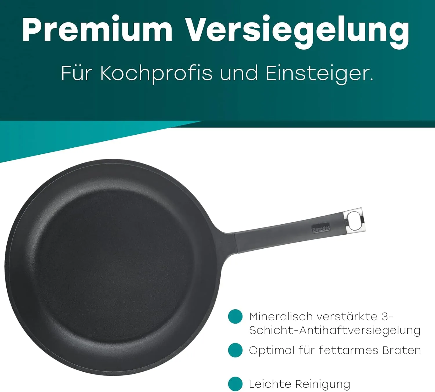 Berndes 20 cm Induction Frying Pan - Edition 100 - Small Frying Pan, Induction for All Types of Cookers, Non-Stick Coating, Cast Aluminium