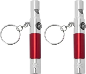 BESPORTBLE 2pcs Survival Whistles with Compass Flashlight Multifunctional Emergency Whistles