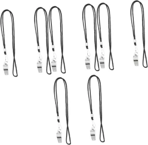 BESPORTBLE 4sets Whistles for Outdoor Sports Compact and Sturdy Stainless Steel Whistle Lanyard for Weather 2pcs*4