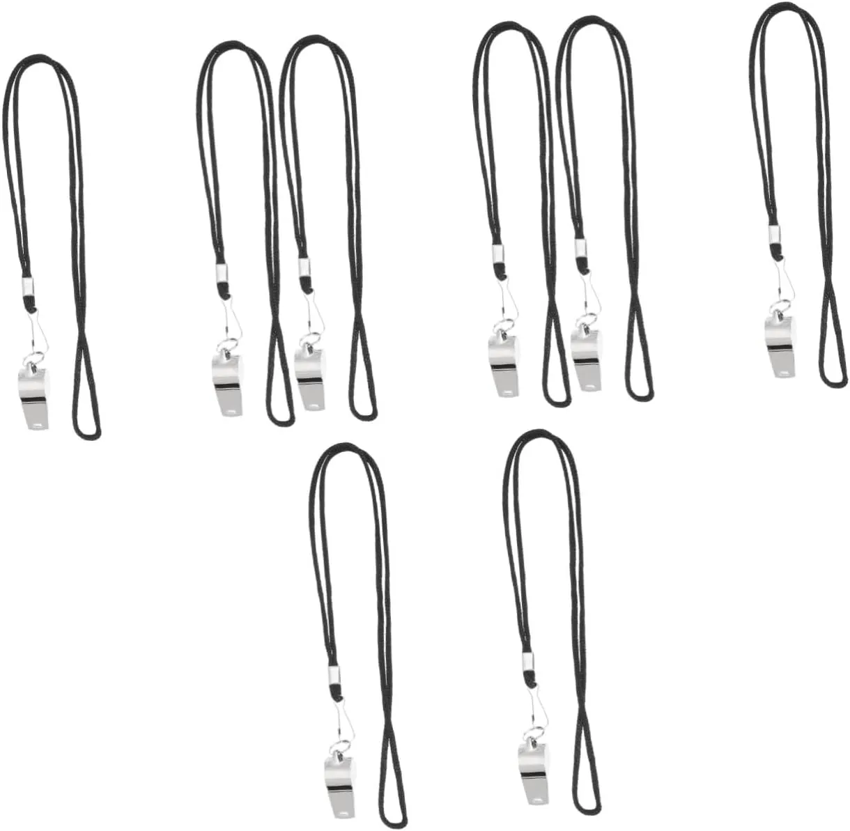 BESPORTBLE 4sets Whistles for Outdoor Sports Compact and Sturdy Stainless Steel Whistle Lanyard for Weather 2pcs*4