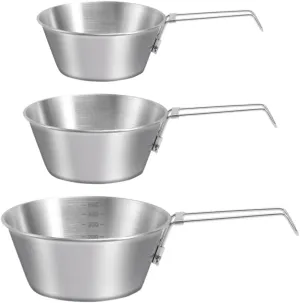 BESPORTBLE Stainless Steel Camping Bowl Compact Picnic Bowl with Folding Handle for Outdoor Activities