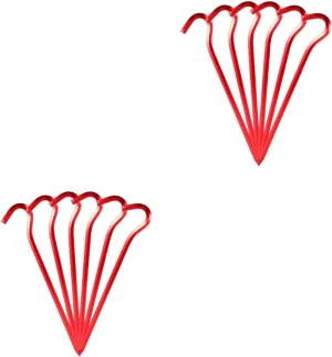 BESTonZON 2sets 6pcs Alloy Camping Tent Stakes Pegs for Outdoor Activities Durable Ground Stake for Hiking Picnics and Adventures Lightweight and Portable Design 6pcs*2