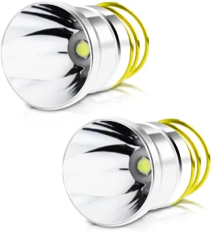 BESTSUN 2 Pack 1300 Lumen XPL-V6 LED Replacement Bulbs Single Mode Drop-in P60 Design Module LED Bulb for Surefire Hugsby C2 G2 Z2 6P 9P G3 S3 D2, WF501B WF502B