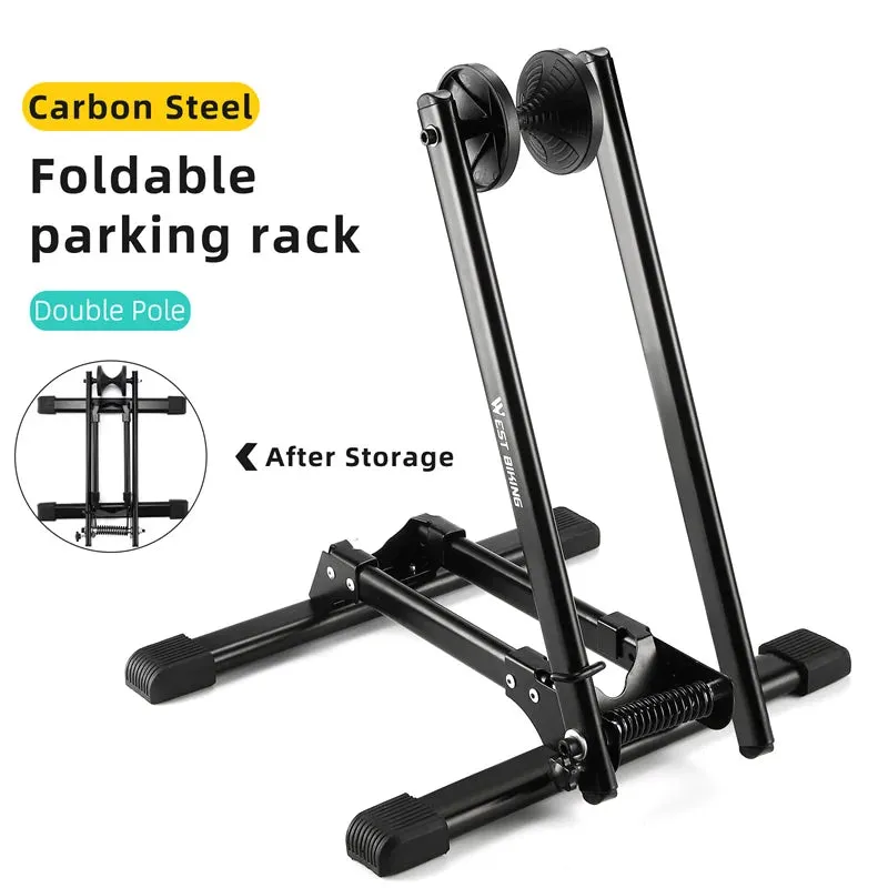 Bicycle Double Pole Foldable Parking Rack