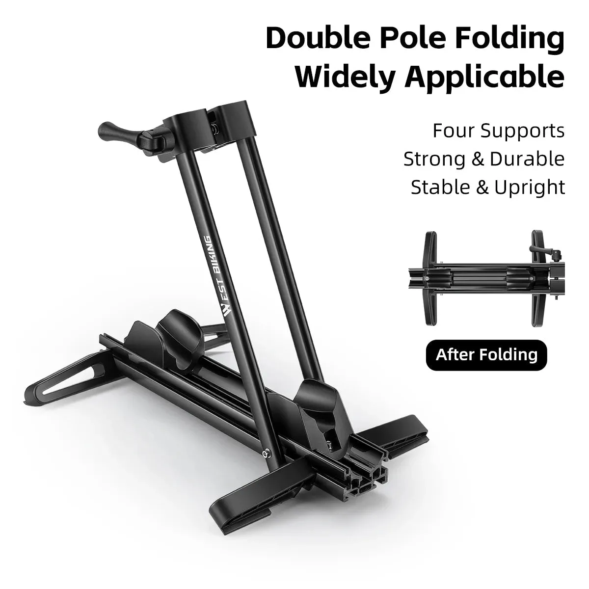Bicycle Double Pole Foldable Parking Rack