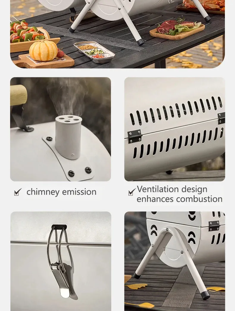 BISINNA Outdoor Multifunctional Portable Barbeque Stove Camping BBQ Charcoal Grill With Dual Side Camping Supplies