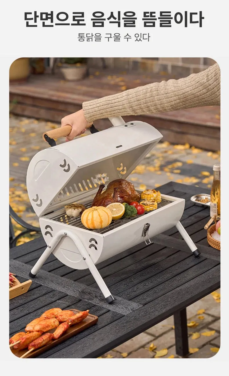 BISINNA Outdoor Multifunctional Portable Barbeque Stove Camping BBQ Charcoal Grill With Dual Side Camping Supplies