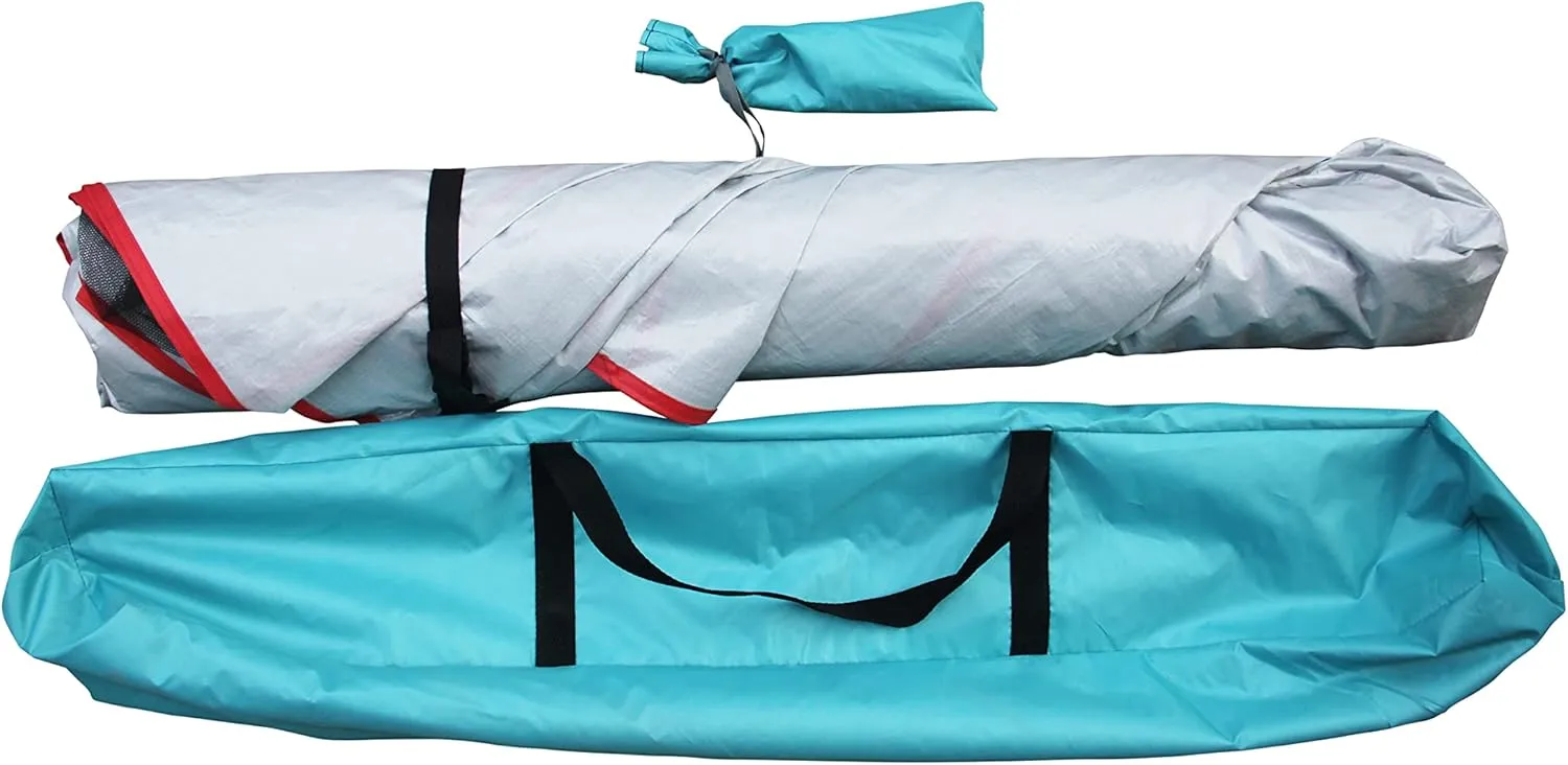 Bliss Hammocks BHT-A39-TO Pop-Up Beach Tent w/Carry Bag for Easy Travel, Sun Protection & Wind Resistant, Waterproof, Lightweight, Durable, Teal and Orange