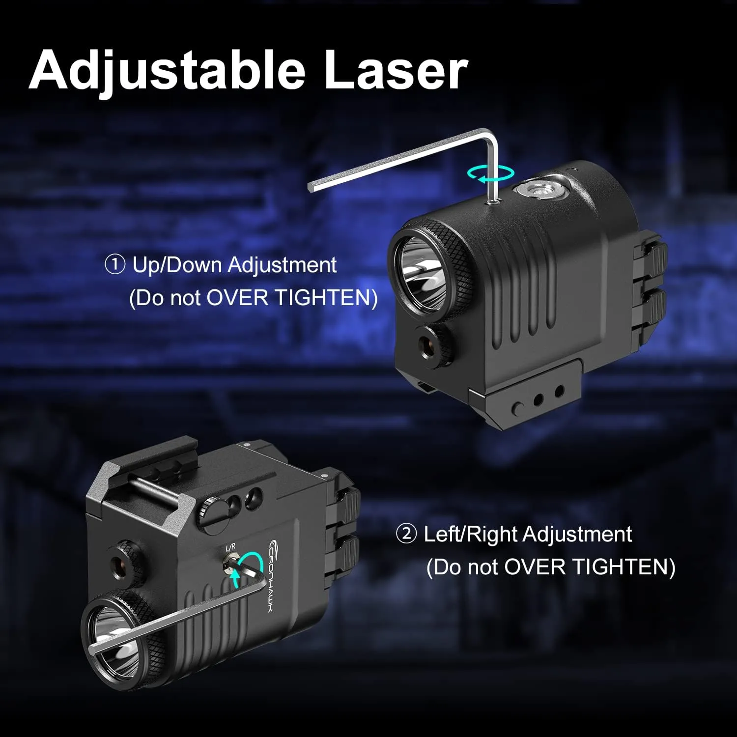 Blue Laser Light Combo for Pistol, Rail Mounted Rechargeable Gun Flashlight Laser Combo with Strobe Compatible with Picatinny 1913