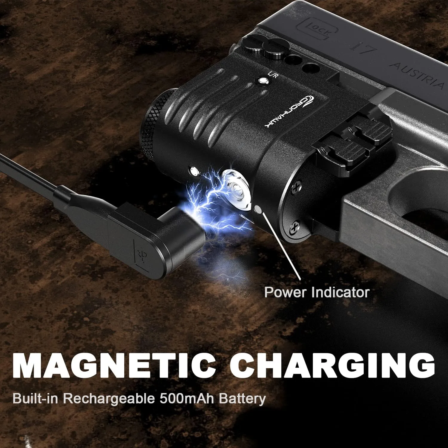 Blue Laser Light Combo for Pistol, Rail Mounted Rechargeable Gun Flashlight Laser Combo with Strobe Compatible with Picatinny 1913