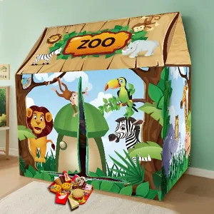 Burger Toy Jungle Animal-Themed Set Playhouse Artistic Positive reviews Kids Play Safari with Tent –