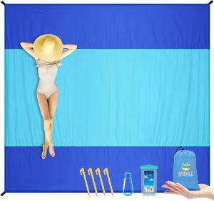 BYDOLL Nylon Beach Blanket Waterproof Sandproof Oversized 10'x9' Suits 1-8 Adults Sand Free Extra Large Blanket Lightweight Soft Picnic Mat for Beach Travel Camping