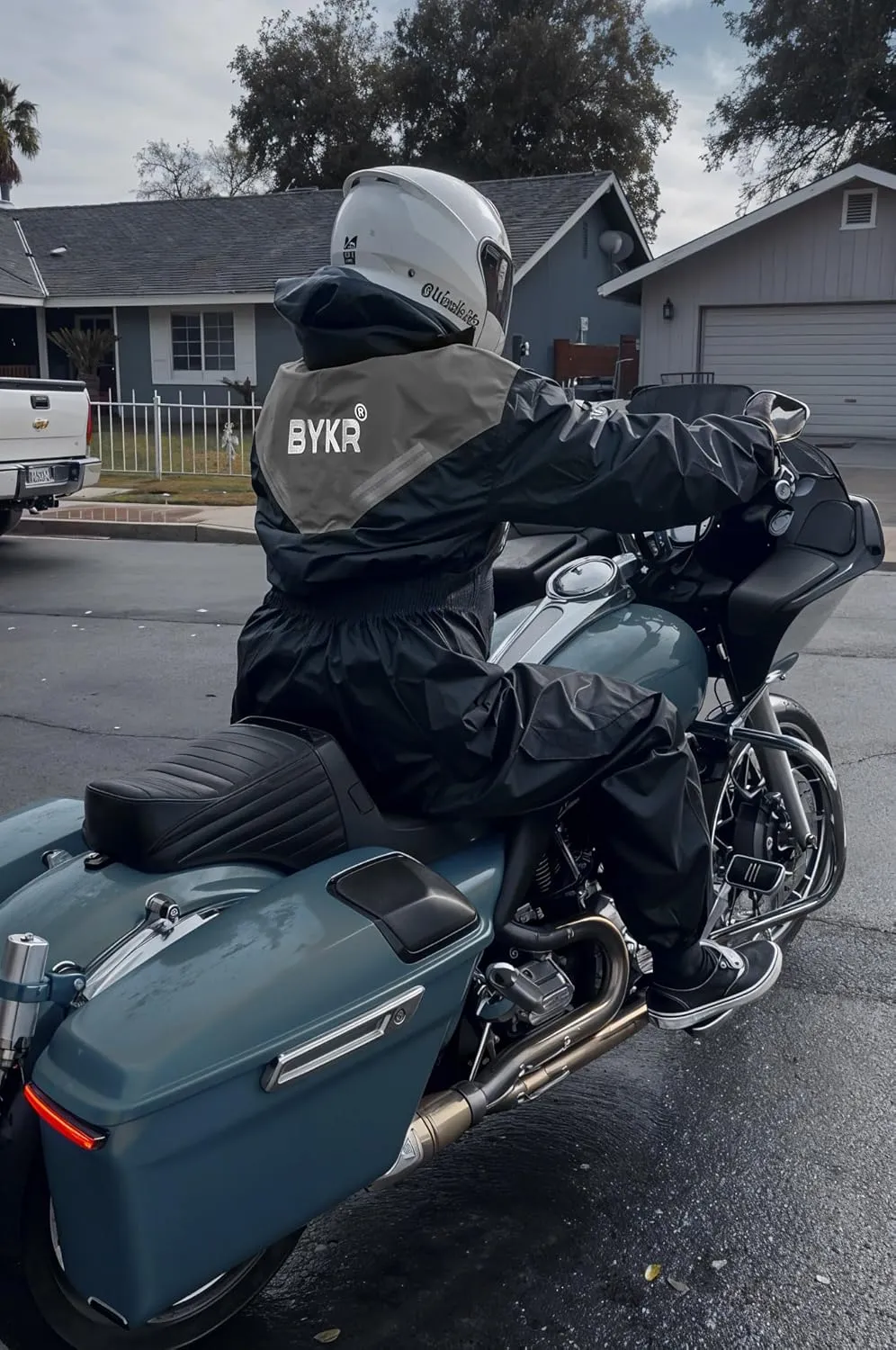 BYKR Waterproof Outdoors Motorcycle Rain Suits for Men & Women Cycling 2-Piece Breathable & Windproof Wet Weather Protection