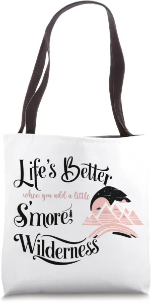 Camping Campfire S'mores & Wilderness Tee Outsider Adventure Tote Bag