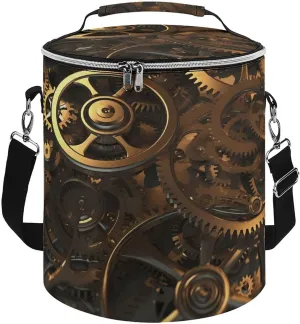 Camping Cooler Bag, Cool Steampunk Gears Print Portable Ice Pack Outdoor Cooler Bag Picnic Cooler Bag Foldable Cooler Bag, style