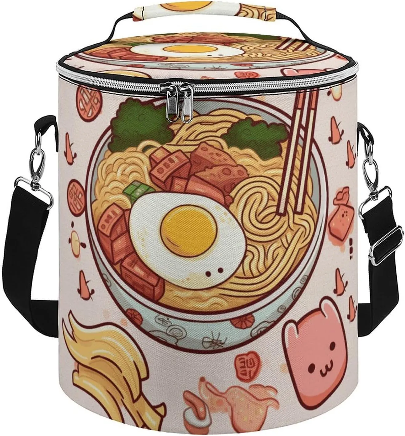 Camping Cooler Bag, Delicious Sweet Ramen Print Portable Ice Pack Outdoor Cooler Bag Picnic Cooler Bag Foldable Cooler Bag, style