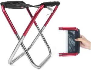 Camping Folding Chair Folding Chair Outdoor Portable Stool Lightweight Camping Fishing Compact Seat (Color : Red)
