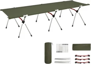 Camping Folding Cot, Outdoor Portable Single Bed, Comfortable Sleeping Cots for Hiking Backpacking Travel(Green)