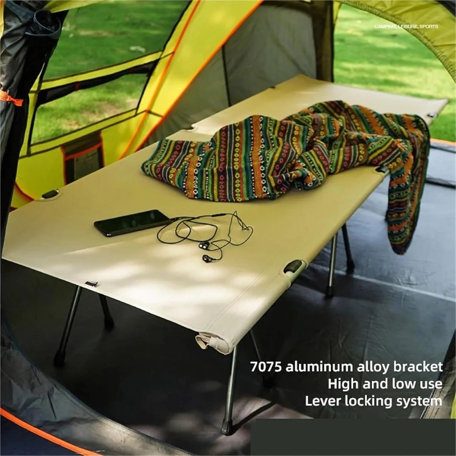Camping Folding Cot, Outdoor Portable Single Bed, Comfortable Sleeping Cots for Hiking Backpacking Travel(Green)