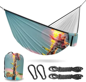 Camping Hammock Double & Single Portable Hammocks with 2 Tree Straps, Great for Hiking,Backpacking,Hunting,Outdoor,Beach,Camping, Giraffe (54)