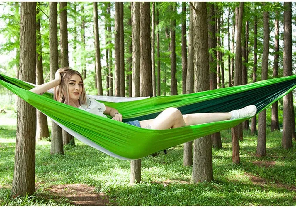 Camping Hammock with Mosquito Nets Outdoor Tourist Hanging Hammocks Portable Parachute Nylon Hiking Hammock for Backpacking Hiking Travel