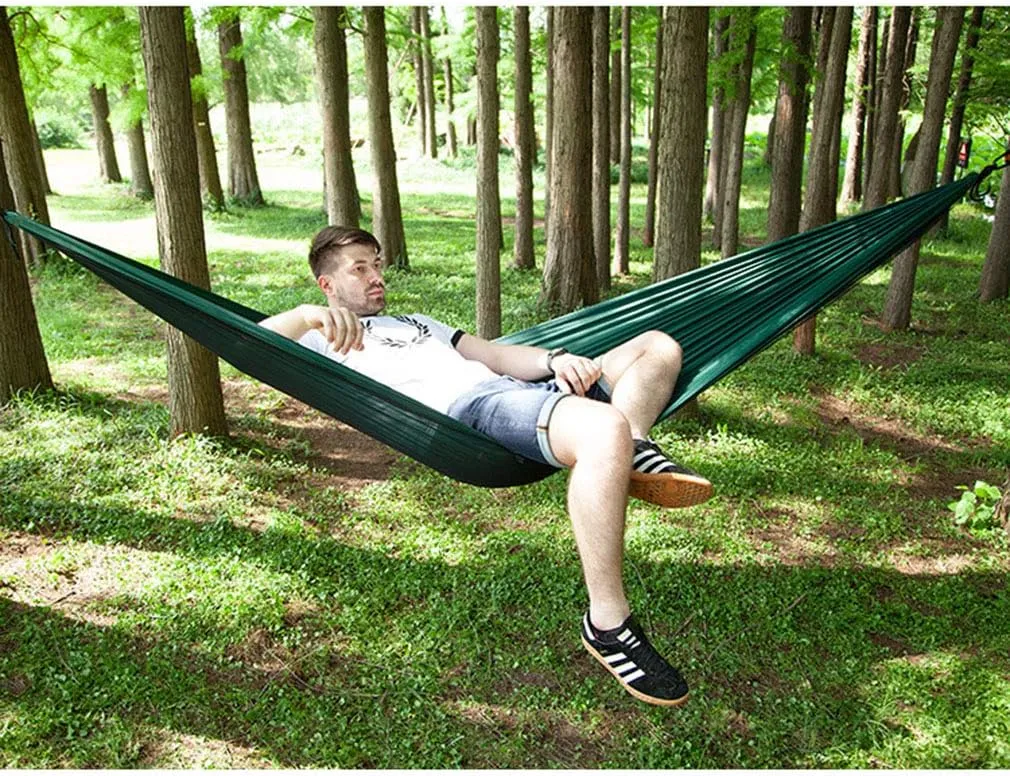 Camping Hammock with Mosquito Nets Outdoor Tourist Hanging Hammocks Portable Parachute Nylon Hiking Hammock for Backpacking Hiking Travel