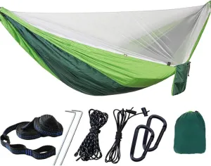 Camping Hammock with Mosquito Nets Outdoor Tourist Hanging Hammocks Portable Parachute Nylon Hiking Hammock for Backpacking Hiking Travel