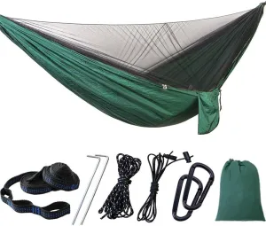 Camping Hammock with Mosquito Nets Outdoor Tourist Hanging Hammocks Portable Parachute Nylon Hiking Hammock for Backpacking Hiking Travel