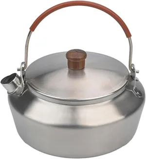 Camping Kettle 600ML Compact Kettle, Portable Camping Coffee Kettle, Stainless Steel Camping Kettle, Compact Tea Kettle for Outdoor, Camping, Travelling Camping Kettle Camp Tea offee Pot (Color : Sil