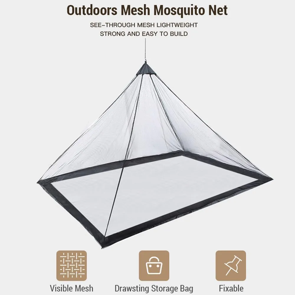 Camping Mosquito Net Bed Compact and Lightweight Mesh Tent for Camping Hiking Triangular Outdoors Bug Net with Carry Bag for Single Use