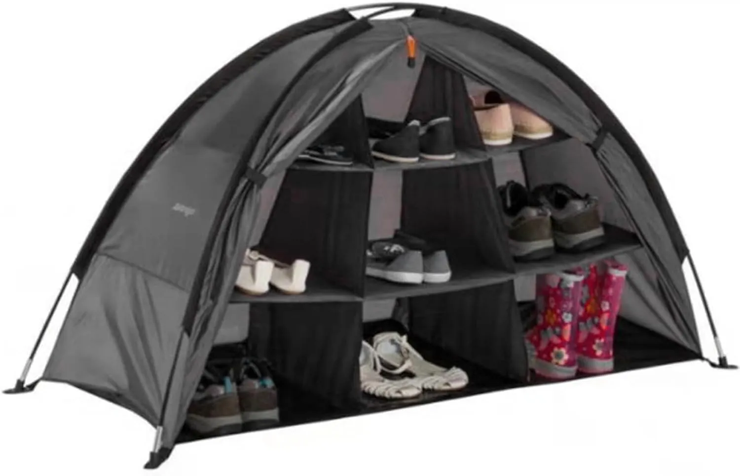 Camping Organizer, Shoe Tent for Camping Foldable Camping Organizer 9 Compartment Tent Organizer with Storage Bag Arched Zipper Closure Camping Storage Camping Accessories