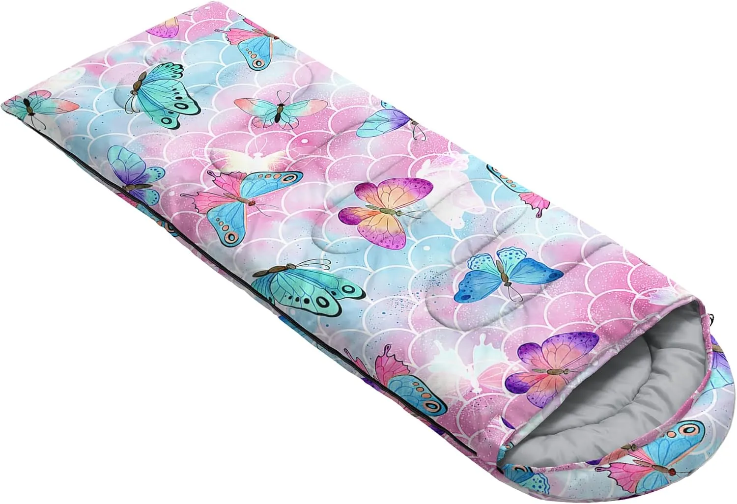 Camping Sleeping Bags,Mermaid Horse Butterfly Starry Sky 3 Season Warm & Cool Weather,Lightweight,Waterproof Sleeping Bags for Adults & Kids,Traveling,and Outdoors,Camping Gear Equipment