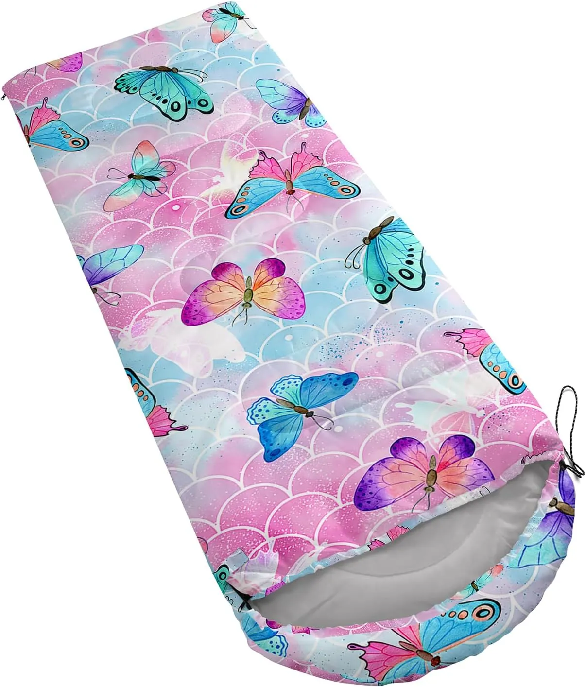 Camping Sleeping Bags,Mermaid Horse Butterfly Starry Sky 3 Season Warm & Cool Weather,Lightweight,Waterproof Sleeping Bags for Adults & Kids,Traveling,and Outdoors,Camping Gear Equipment