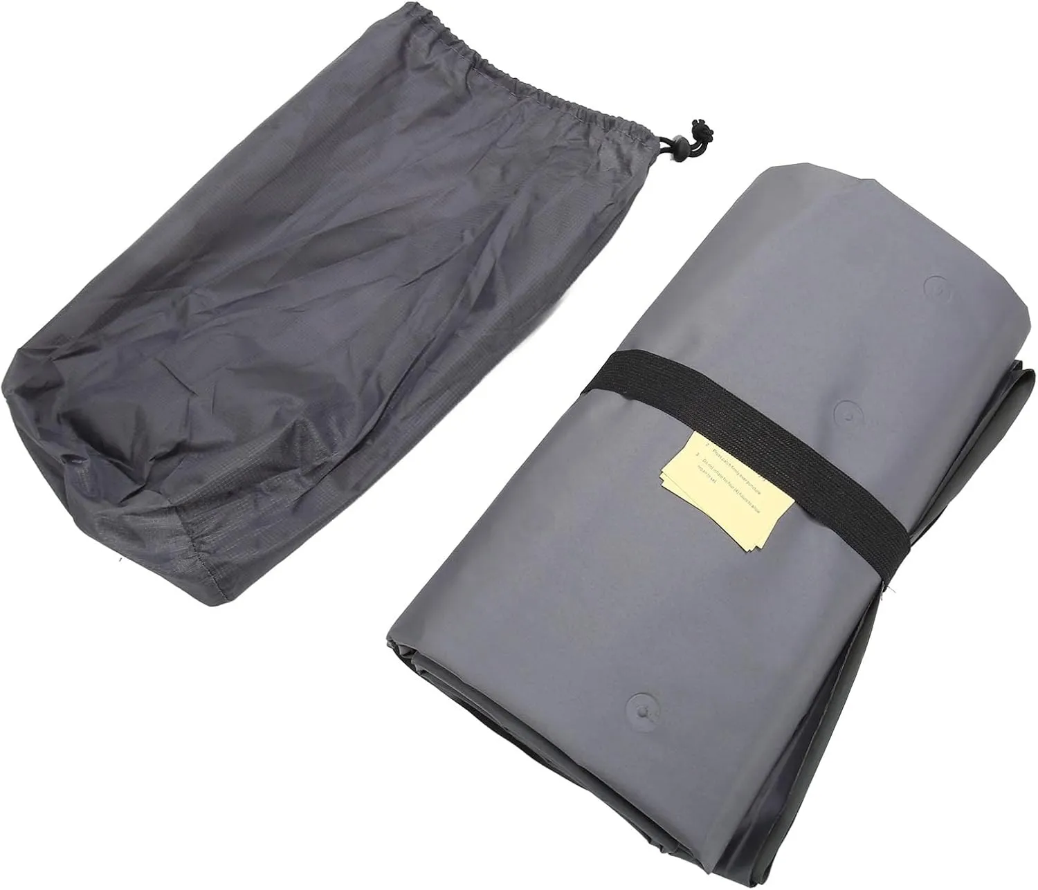 Camping Sleeping Pad Gray 60s Fast Inflating Ergonomic Nylon Mattress for 2 Persons Outdoor with Storage Leakage