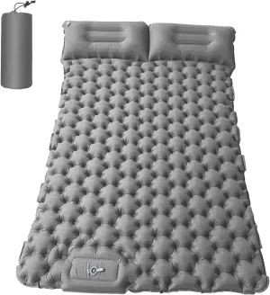 Camping Sleeping Pad,2 Person Camping Mat with Air Pillow Portable Air Mattress Waterproof Backpacking Sleeping Pad