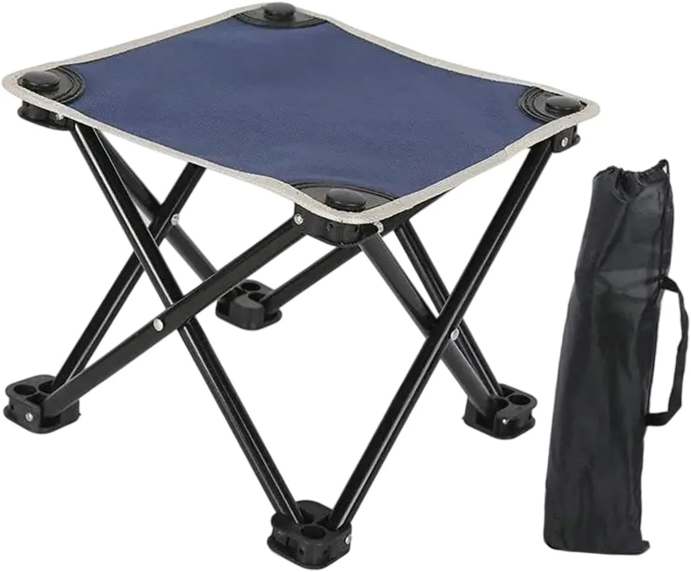 Camping Stool Compact Outdoor Folding Stool Lightweight Recliner Foot Rest with Carry Bag for Park Garden Patio Travel Hiking, Blue