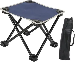 Camping Stool Compact Outdoor Folding Stool Lightweight Recliner Foot Rest with Carry Bag for Park Garden Patio Travel Hiking, Blue